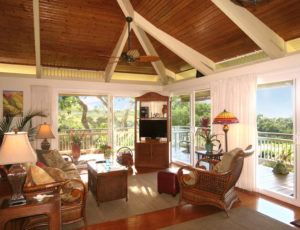 The Living Room of this Maui cottage.